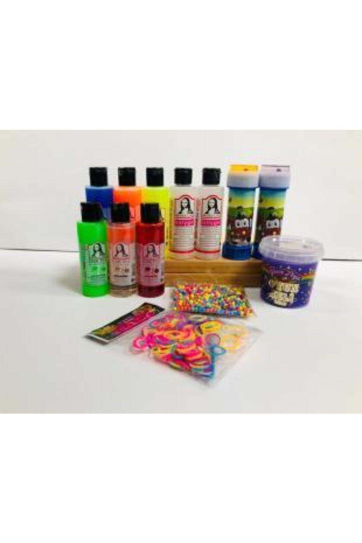 Esmay Slime 6 Renk Sıvı Yapıştırıcı 70ml+ 2 Adet Boraks 70ml +2 Adet Baloncuk+1 Adet Oyun Jeli