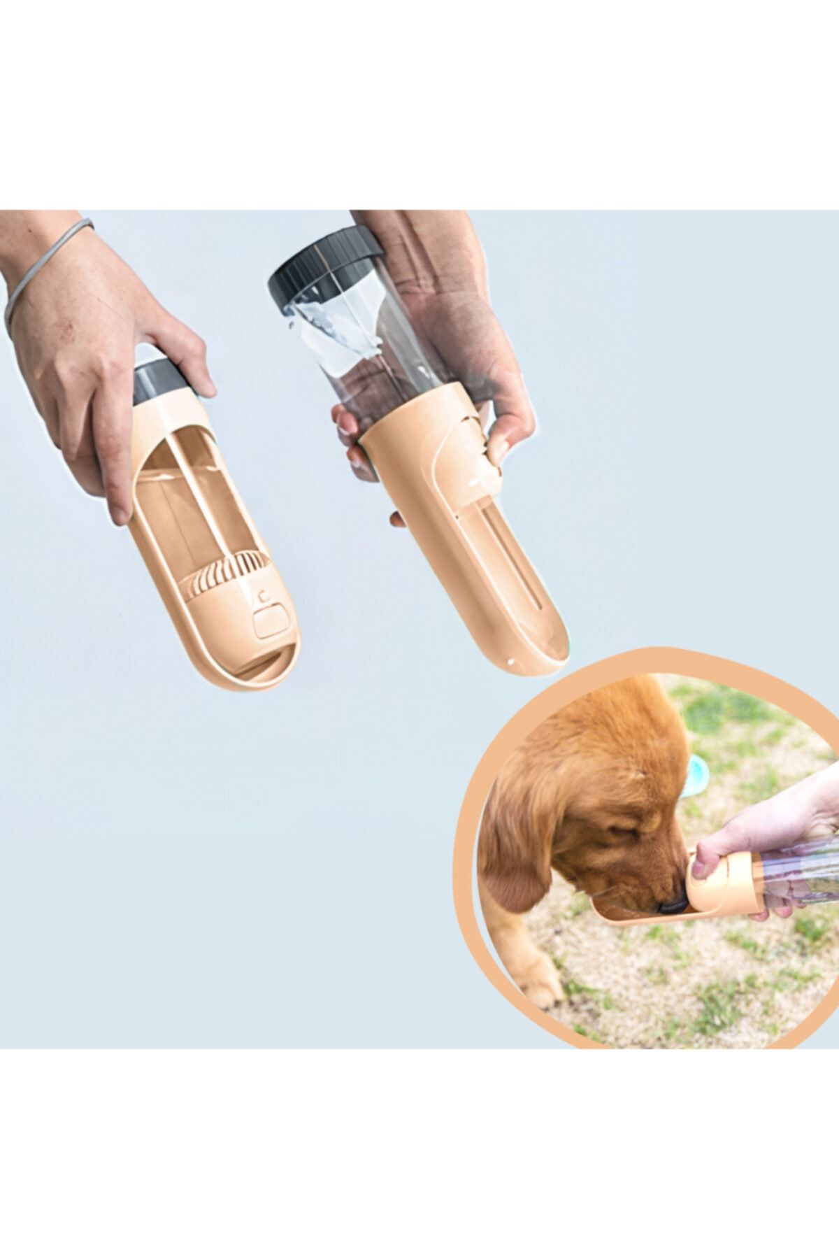 els pet Taşınabilir Köpek Kedi Su Şişesi Köpek Suluğu Köpek Su Kabı- Turuncu