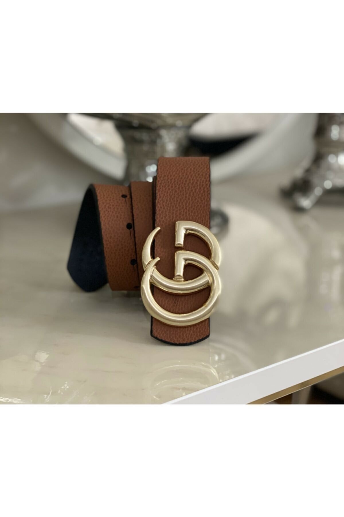 STİLİM8BUTİK Gg Tokalı Gold Taba Kemer