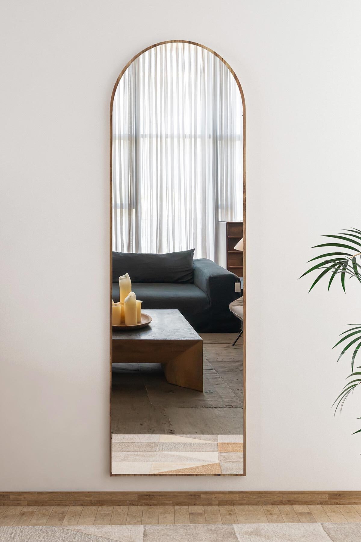 bluecape Nice 150x50 Cm Ceviz Antre Koridor Konsol Duvar Salon Banyo Wc Ofis Çocuk Yatak Odası Boy Ayna