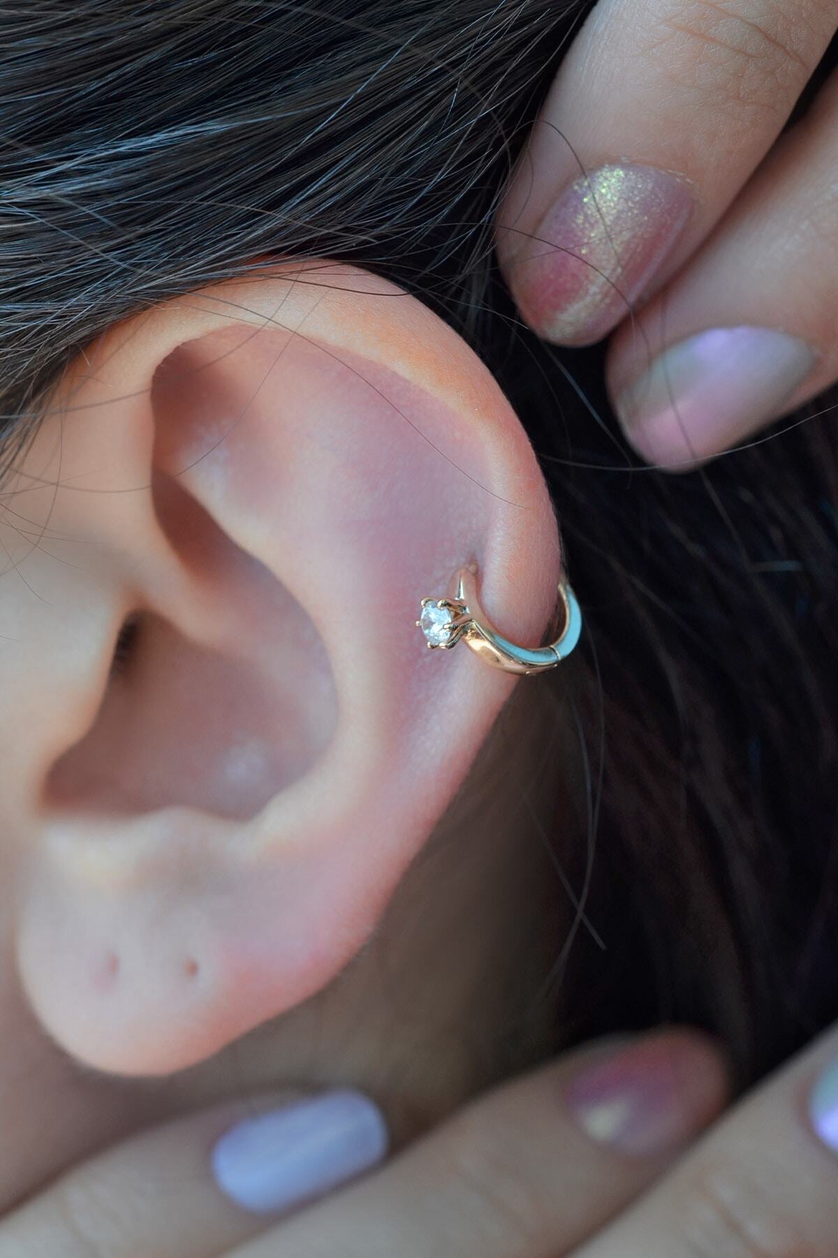 Sacce Scarves&Accessories Tektaş Model Halka Tragus Helix Kıkırdak Piercing