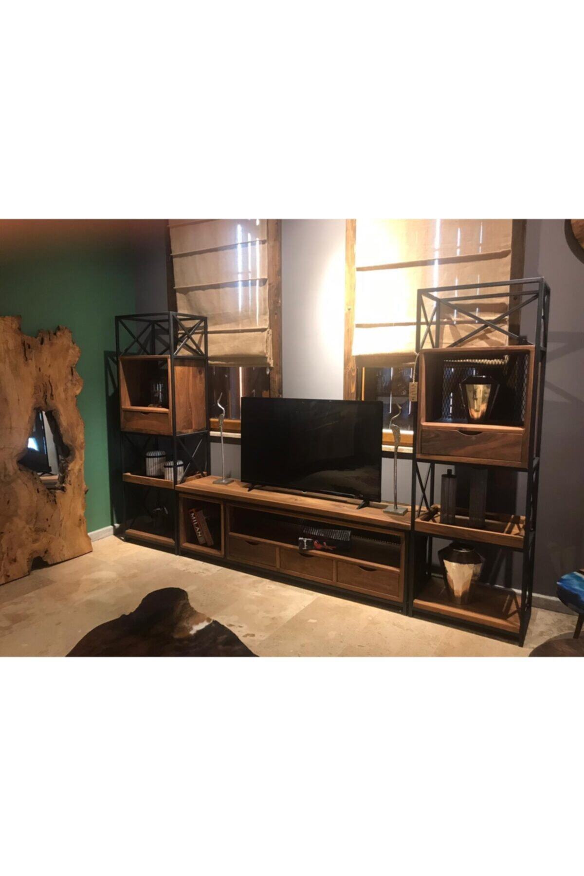 Wood Wood Ahşap 3 Parça Soft Tv Ünitesi Takımı