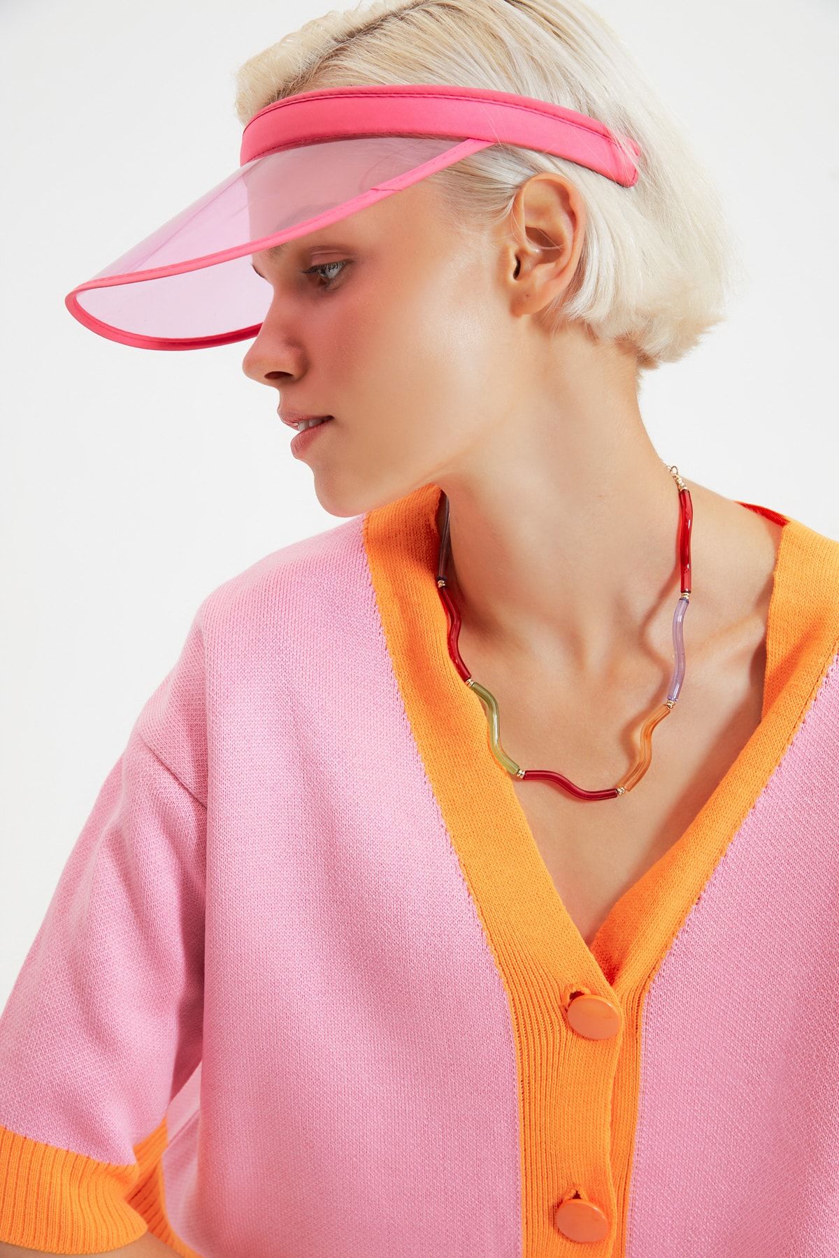 TRENDYOLMİLLA Pembe Crop Triko Hırka TWOAW22HI0421