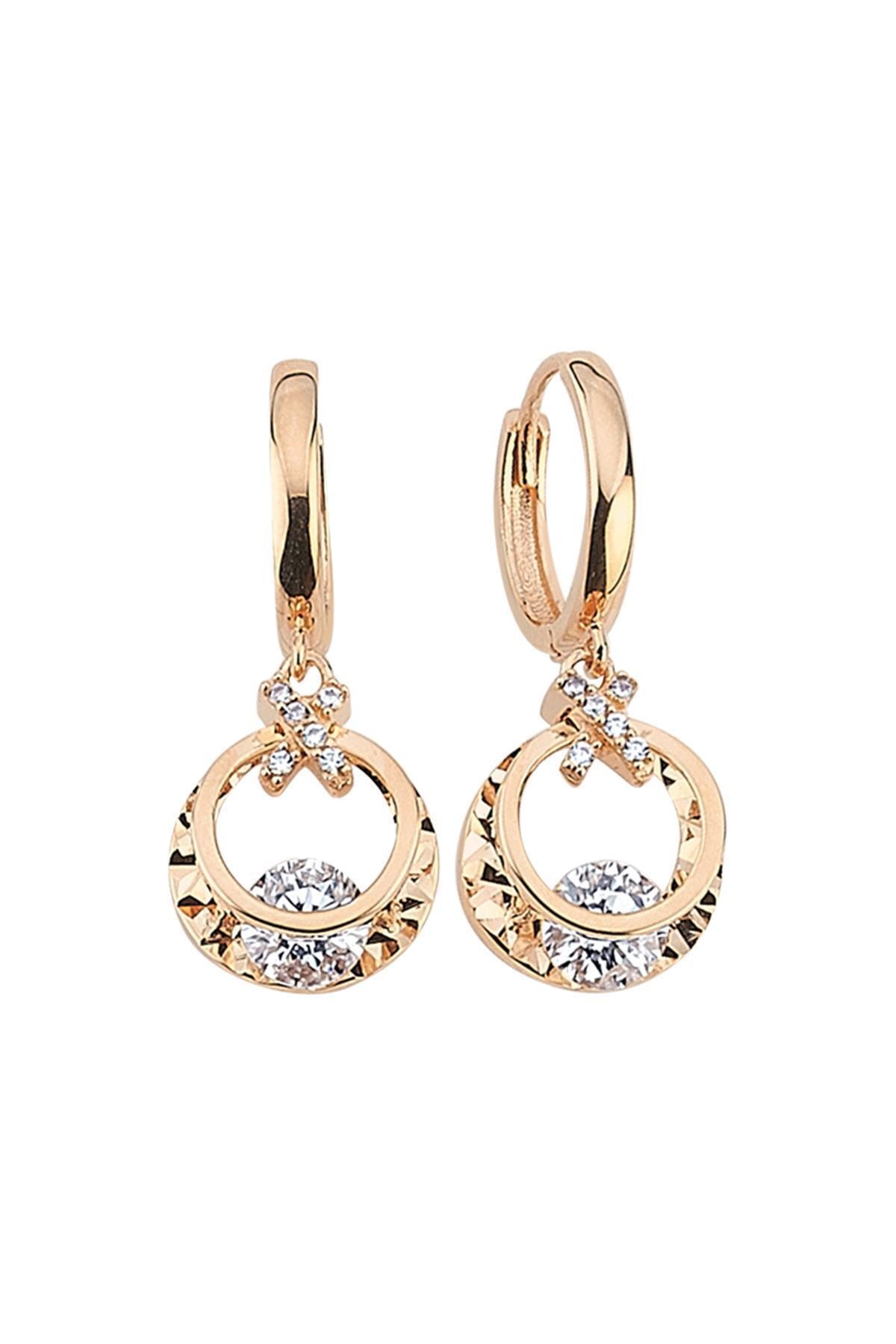 Piano Jewellery 14 Ayar Altın Sallantılı Çiçek Küpe
