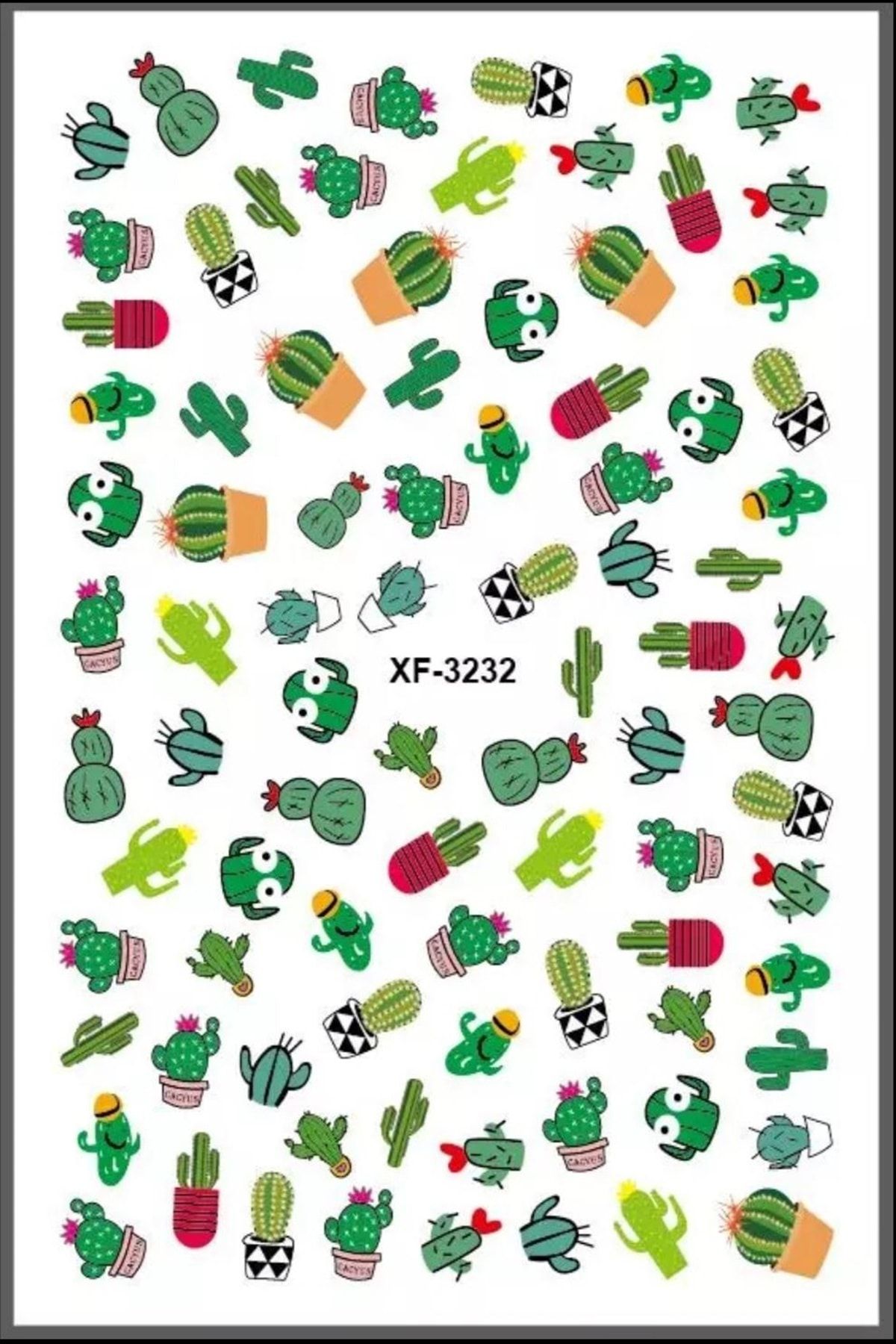 tırnak city Kaktüs Tırnak Sticker Dövme Nailart Tattoo