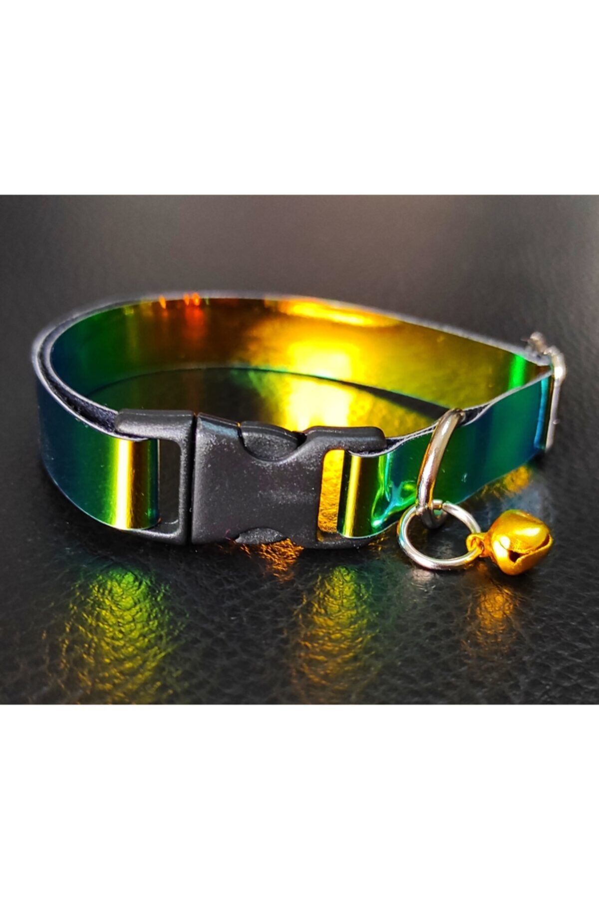 CASELN Ayarlanabilir Turuncu Hologram Kedi Ve Küçük Irk Köpek Tasması