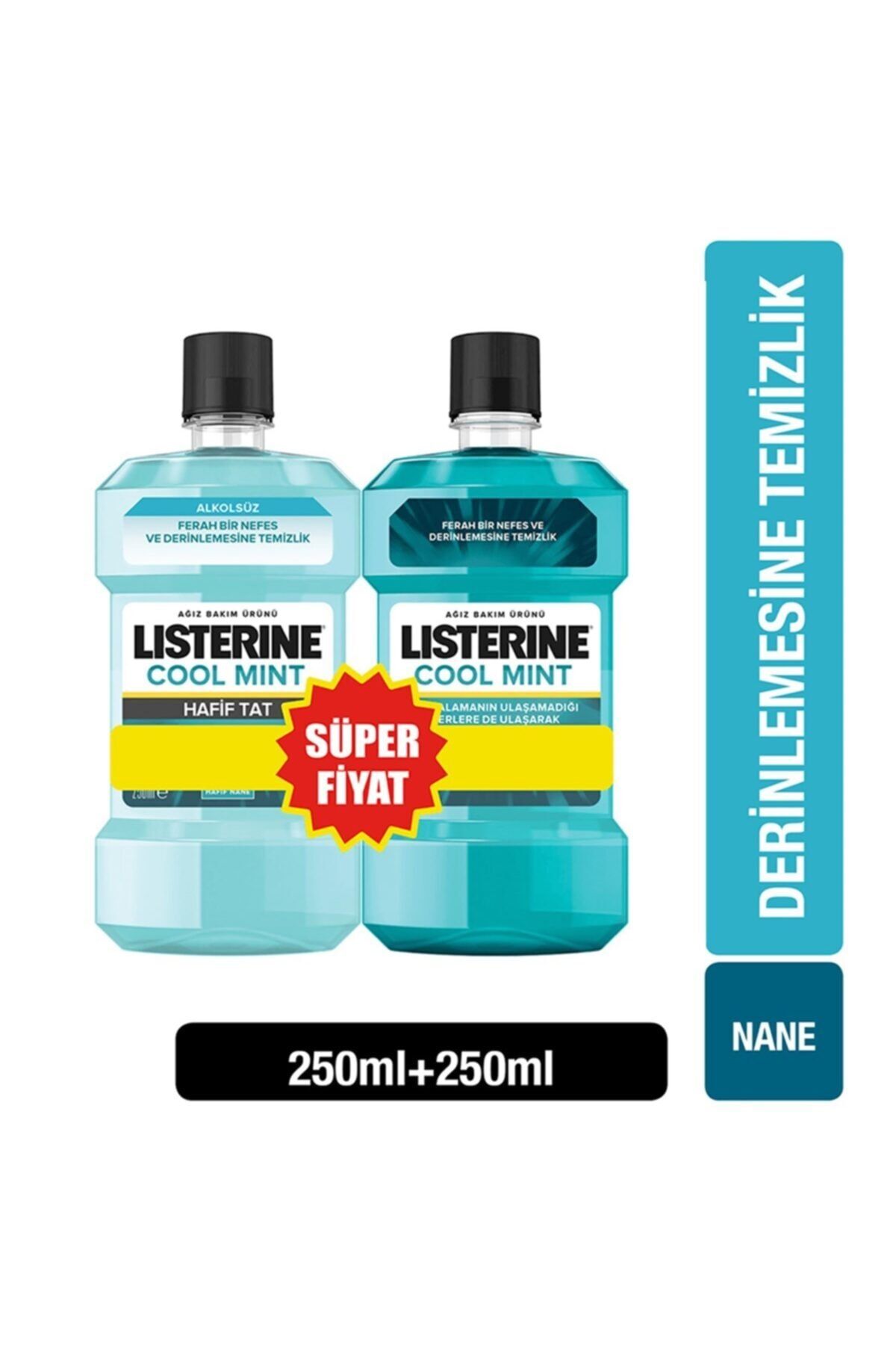 Listerine Cool Mint + Cool Mint Hafif Tat Ağız Bakım Ürünü 250 Ml Set