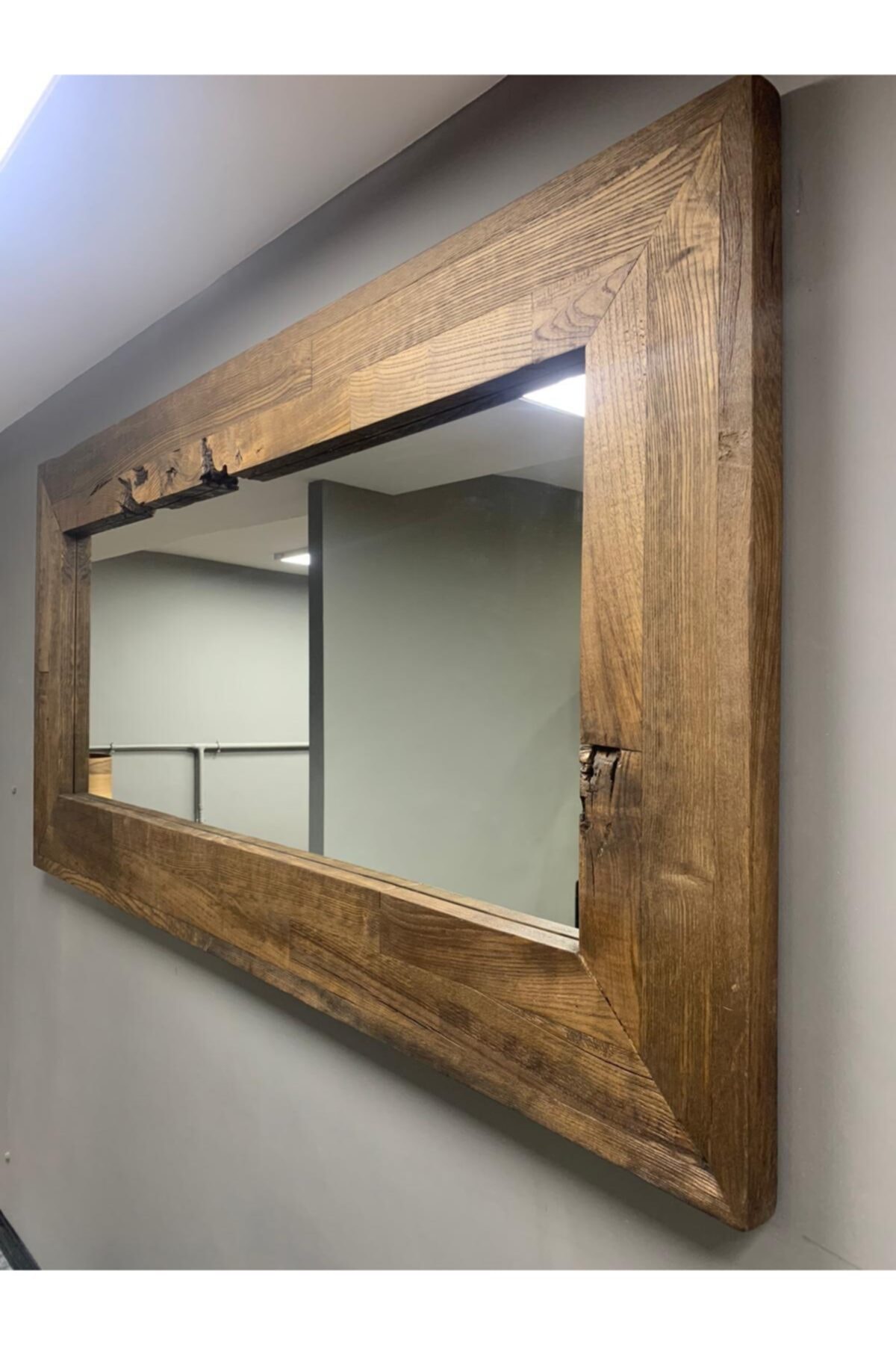Wood Wood Doğal Ahşap Çerçeveli Dekoratif Ayna