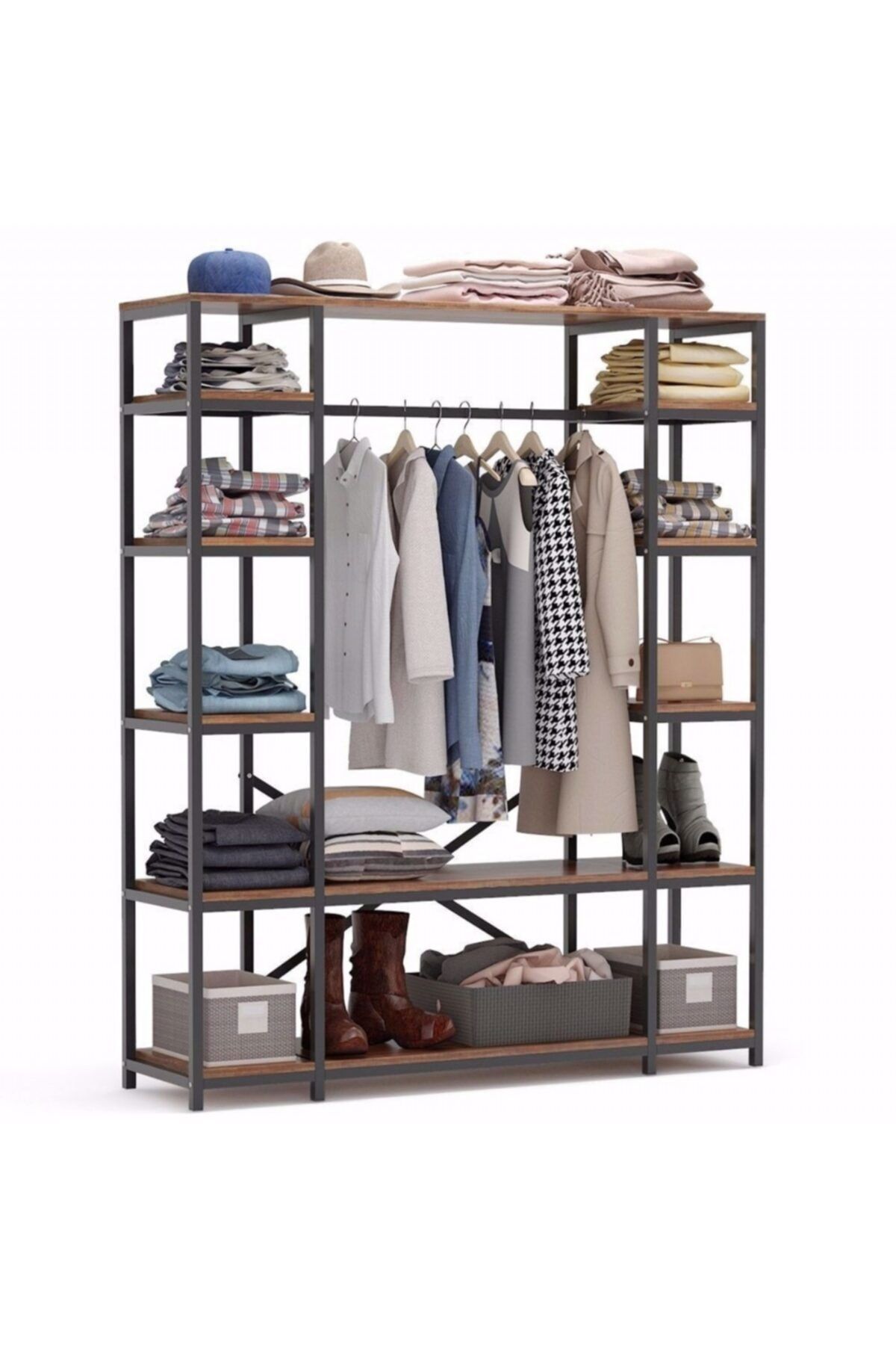 Zizuva Metal Modern Giyinme Odası Ev Butik Ayakkabı Elbise Düzenleyici Askılığı Vestiyer