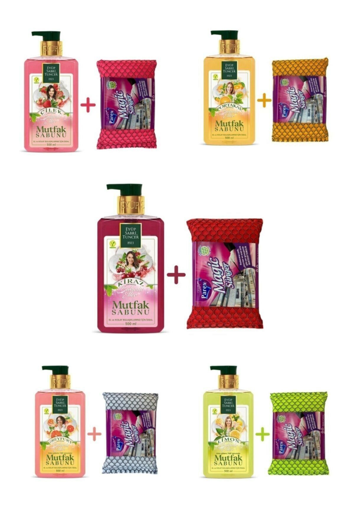 Eyüp Sabri Tuncer Meyve Aromalı Mutfak Sabunu 5'li Set (500ml+ Parex Sünger)