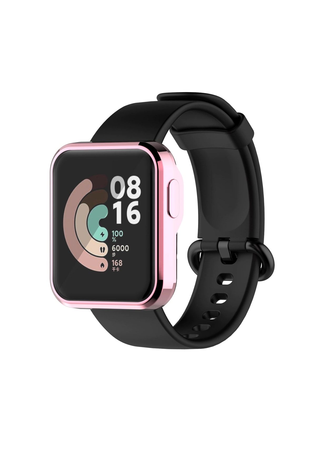 Microcase Xiaomi Mi Watch Lite Önü Kapalı Tasarım Yumuşak Silikon Kılıf - Pembe