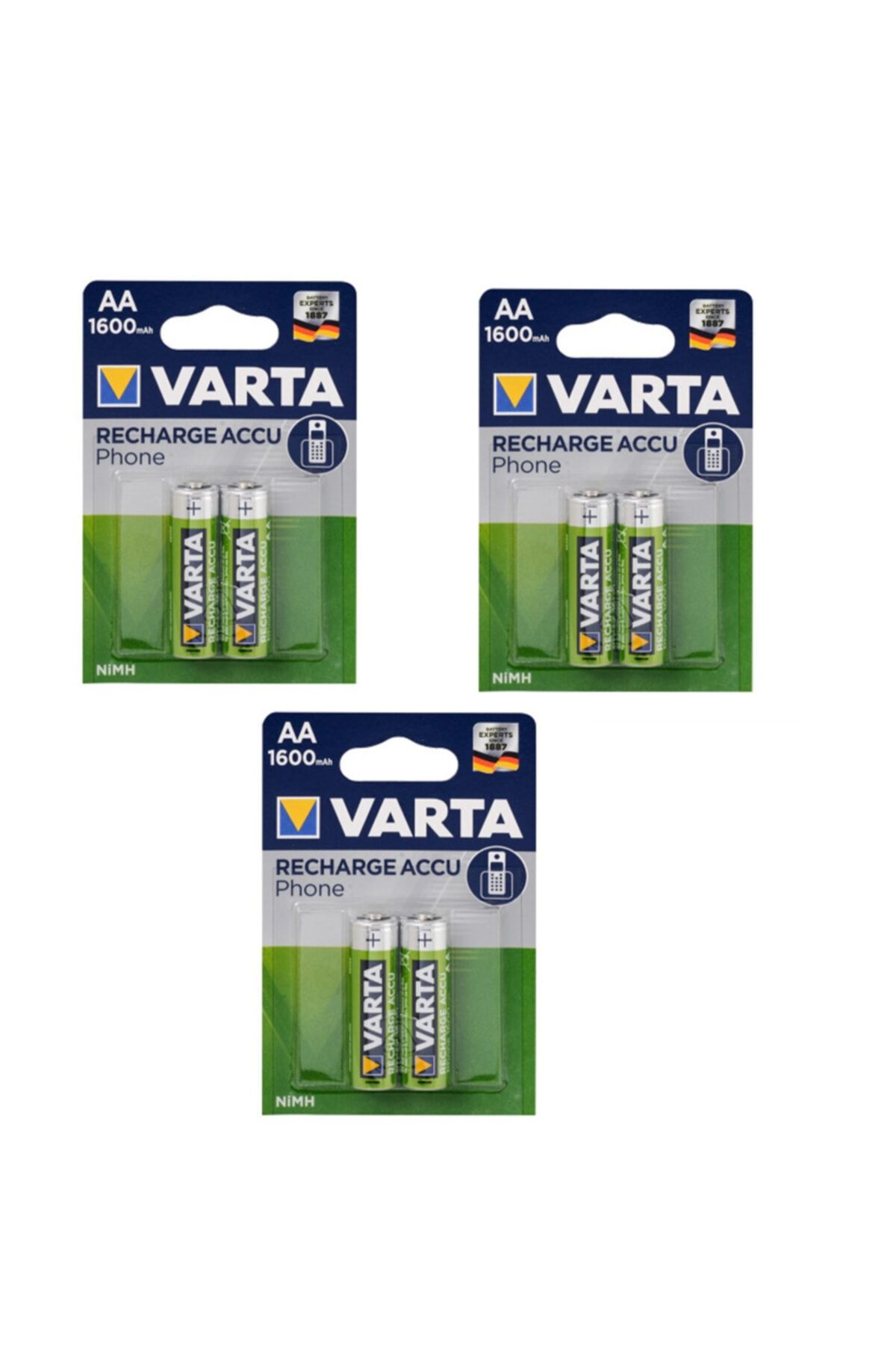 Varta Aa 1600 Mah Recharge Accu Phone Şarjlı 2 Li Kalem Pil 3 Paket