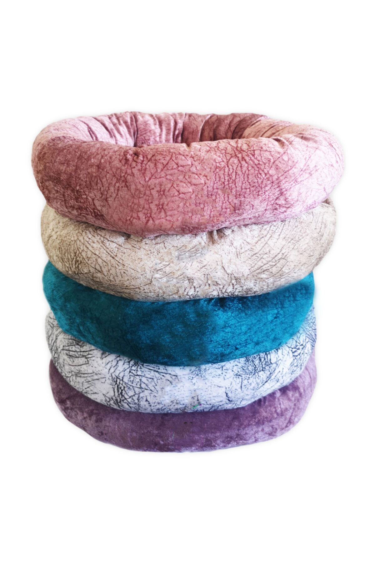 Patiderm Kedi Ve Köpek Yatağı Kadife Simit 50cm - Karışık Renk