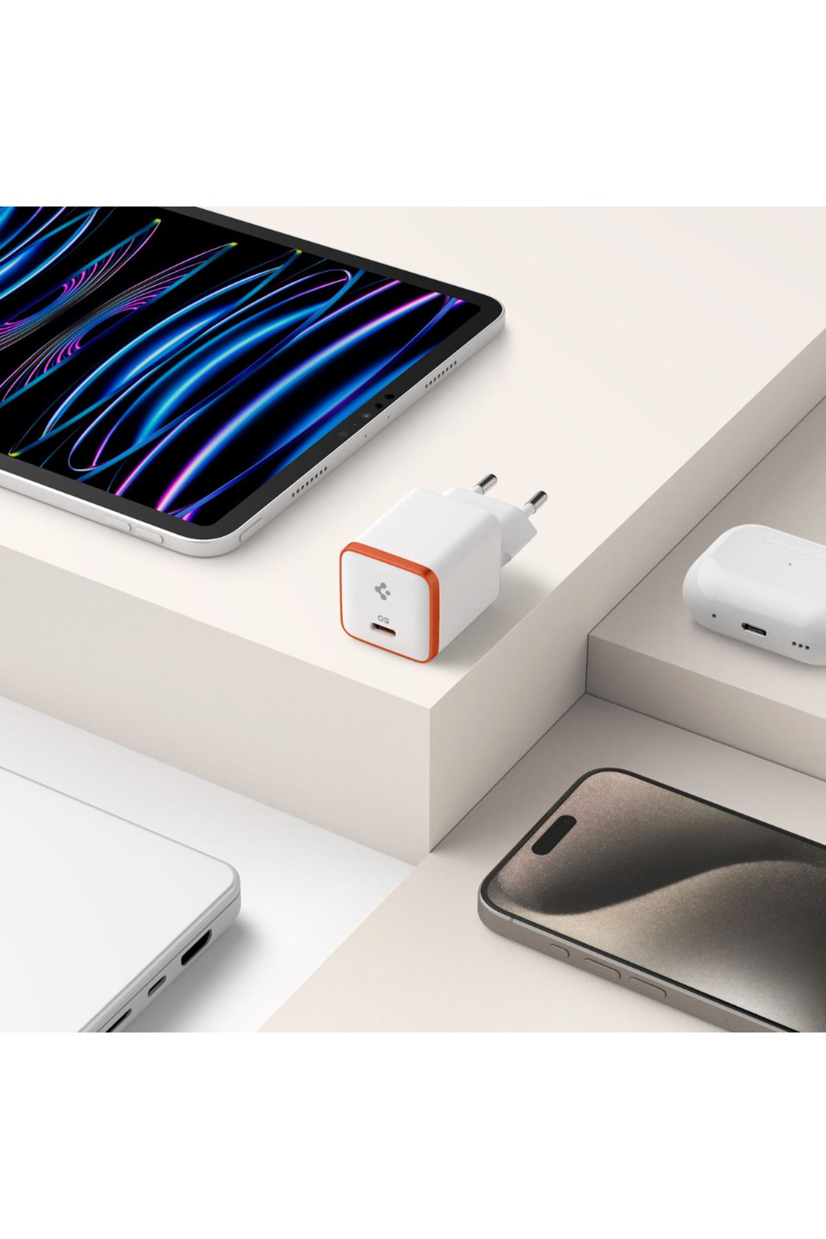 30W USB-C Mini Hızlı Şarj Aleti Samsung PPS GaN Destekli Akım Korumalı Güç Adaptörü Type-C White