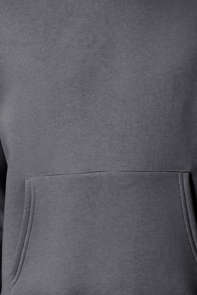 Antrasit Oversize/Geniş Kesim Sırtı Nakış Detaylı Kapüşonlu Sweatshirt TMNAW25SW00142 Image 6