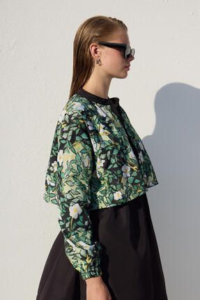 RÜZGARLIKLI 3'LÜ TESETTÜR MAYO TAKIMI YAPRAK Image 2