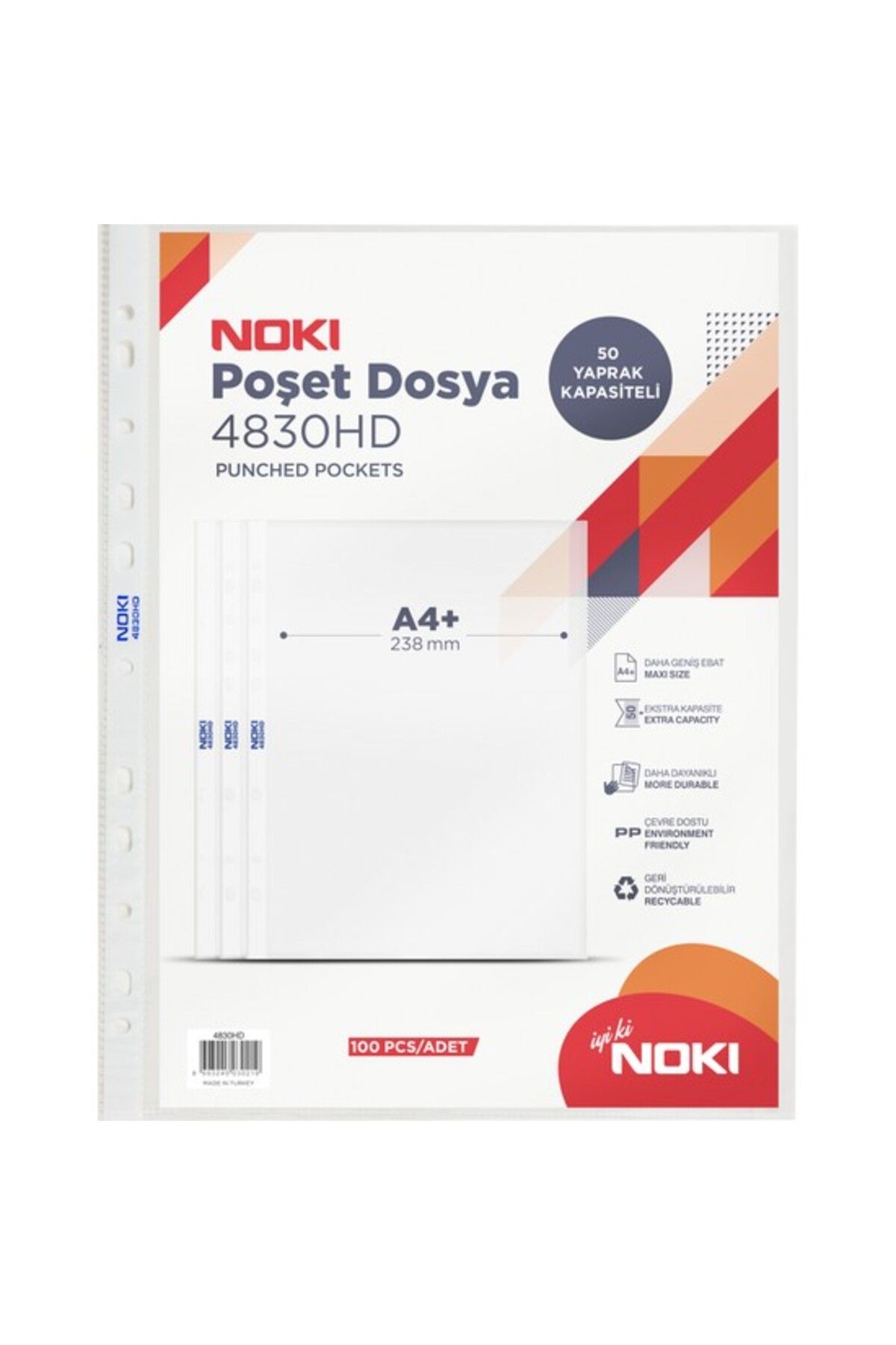 NokiHd Poşet Dosya A4 100 Lü4830hd 80 Mic.