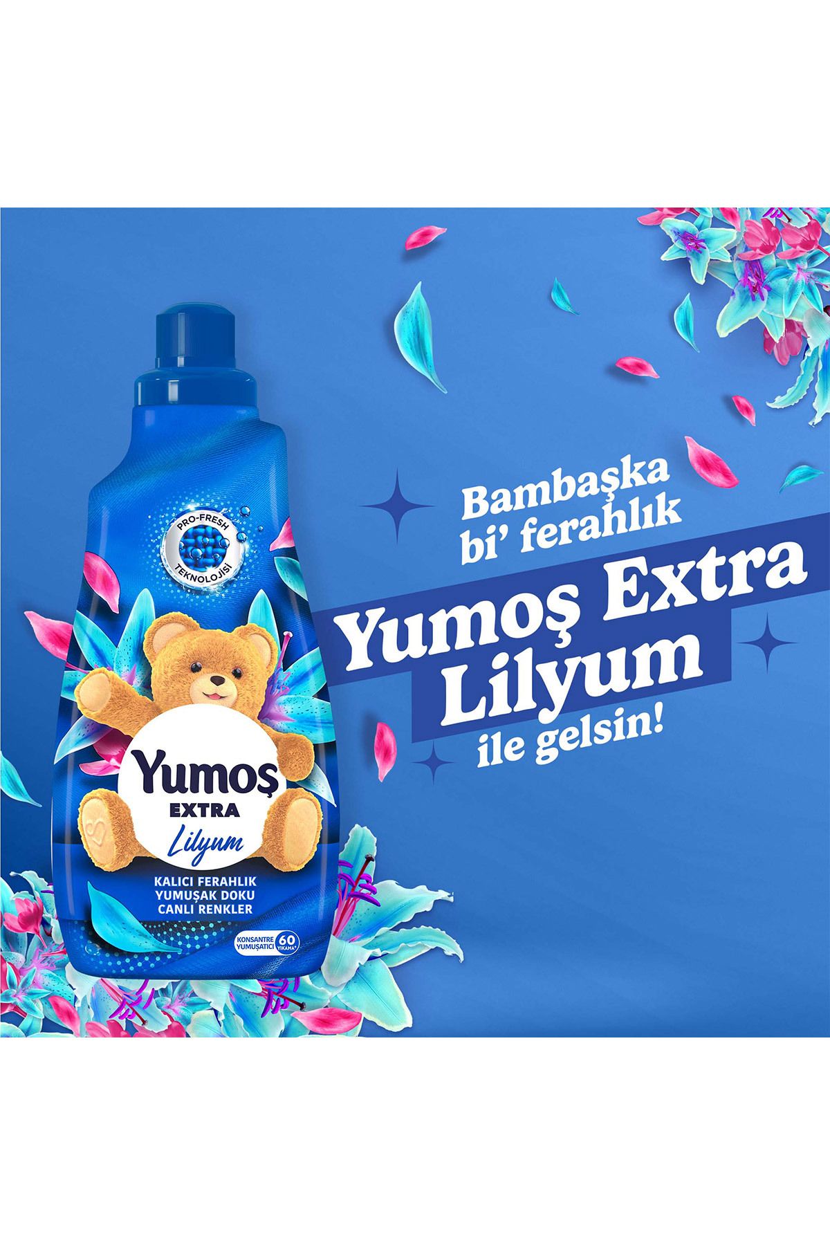 Extra Konsantre Çamaşır Yumuşatıcısı Lilyum 1440 ml 60 Yıkama 4 Adet