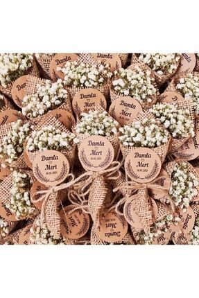 40 Adet Naturel Cipso Buket Nikah Şekeri Düğün Nişan Kına Söz Hediyelik Magnet Image 0