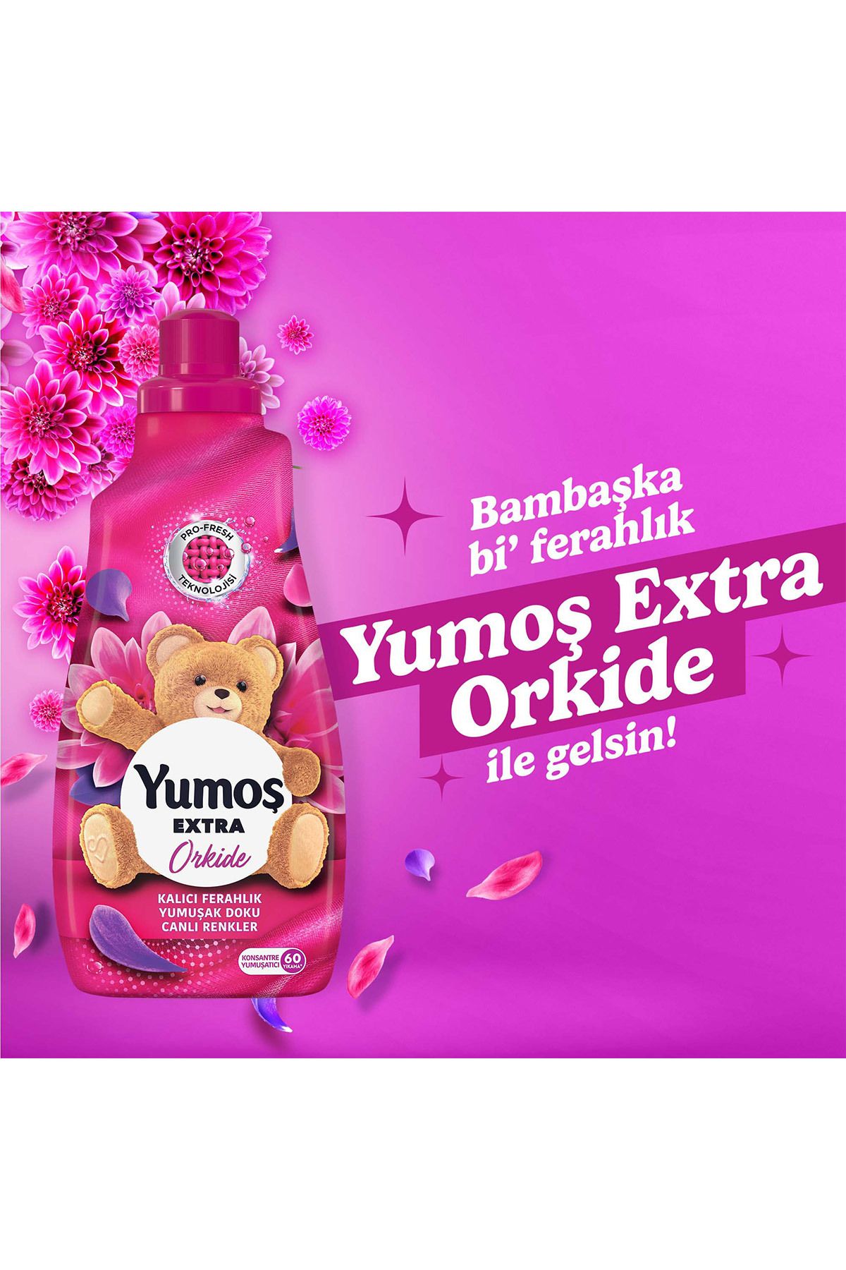 Extra Konsantre Çamaşır Yumuşatıcısı Orkide 1440 ml 60 Yıkama 4 Adet