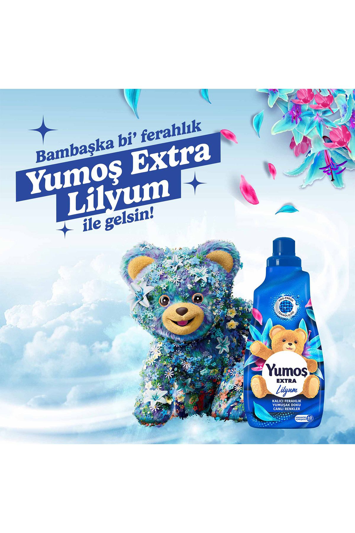 Extra Konsantre Çamaşır Yumuşatıcısı Lilyum 1440 ml 60 Yıkama 4 Adet