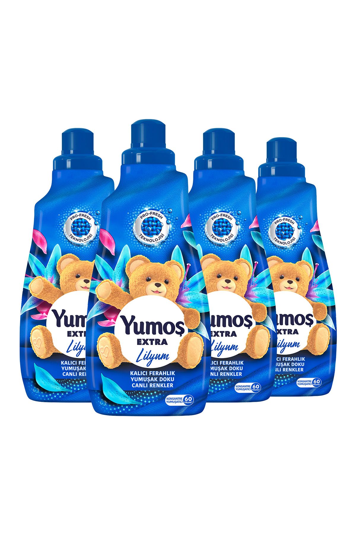 Extra Konsantre Çamaşır Yumuşatıcısı Lilyum 1440 ml 60 Yıkama 4 Adet