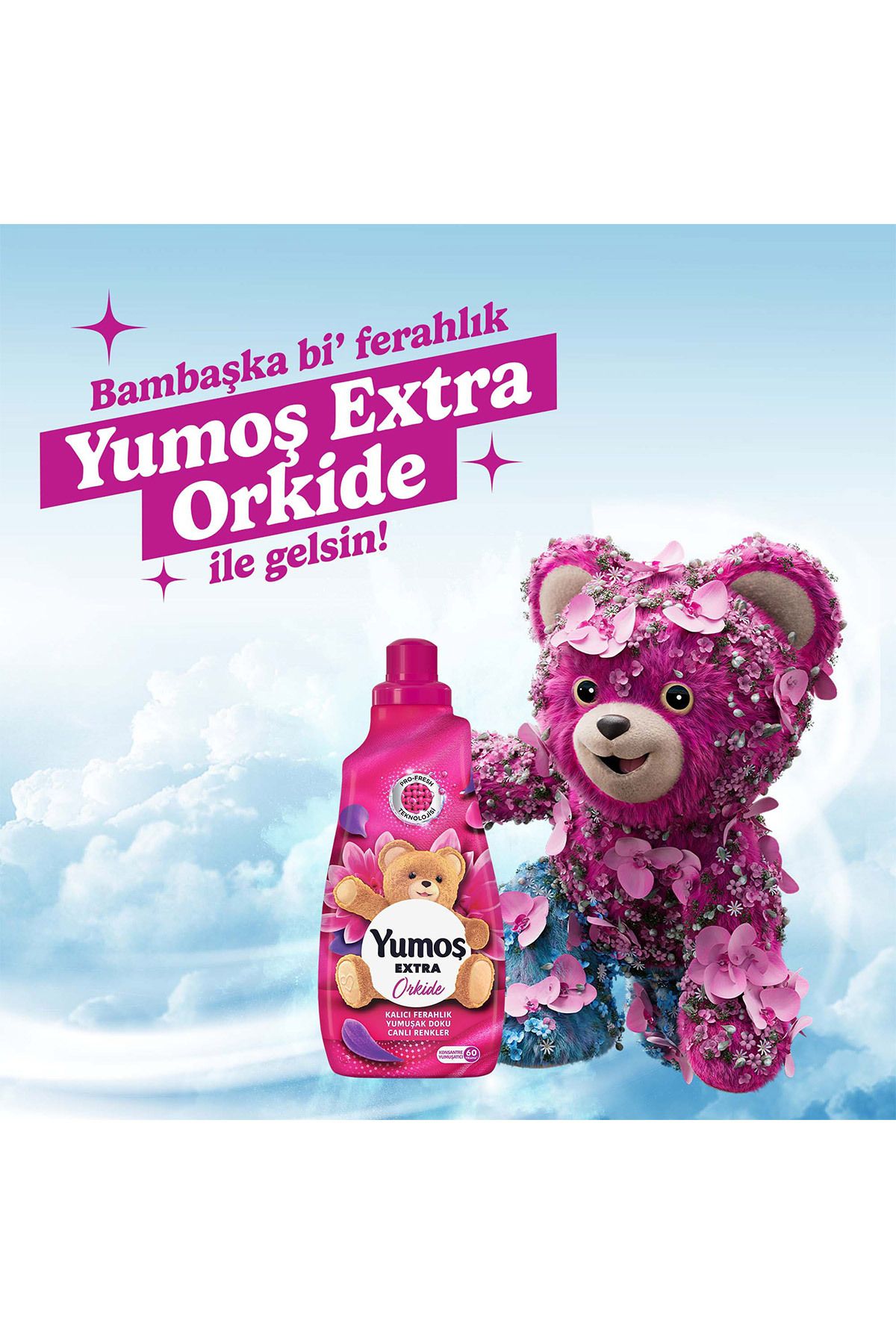 Extra Konsantre Çamaşır Yumuşatıcısı Orkide 1440 ml 60 Yıkama 4 Adet