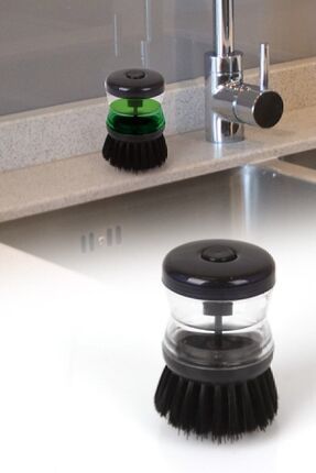 Deterjan Hazneli Kullanışlı Bulaşık Fırçası Butonlu Pratik Kullanım Image 2