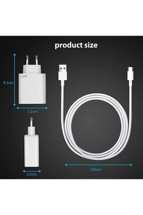 Xiaomi Mi  uyumlu 67w (WATT) Turbo Hızlı Şarj Cihazı Image 0