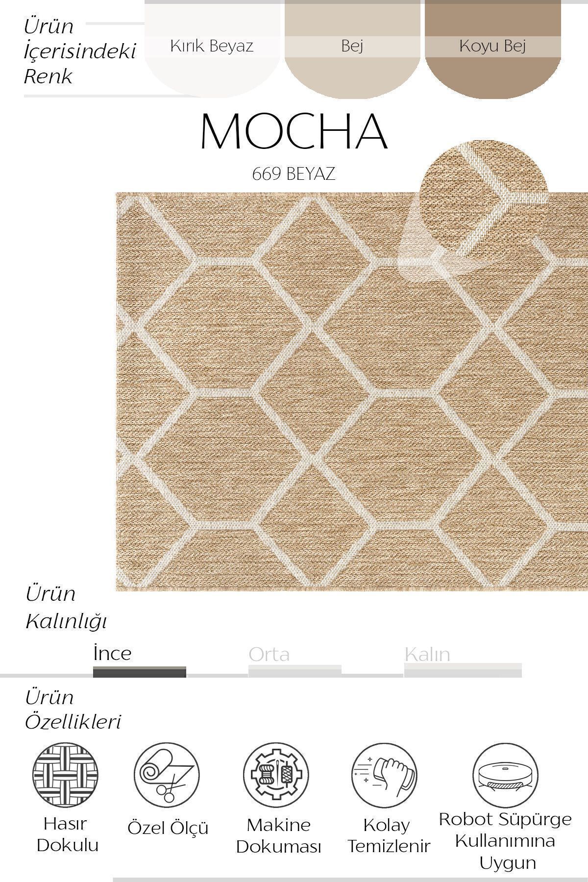 Mocha 669 شمع سفید گرد و غبار نمی دهد ، جوت مات تمیز به نظر می رسد فرش بریده مدرن