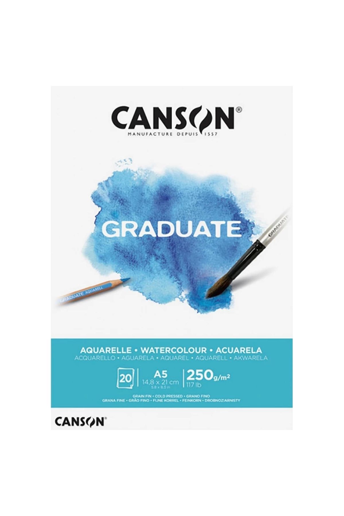 Canson A5 Graduate Aquarelle250 Gr Suluboya D...