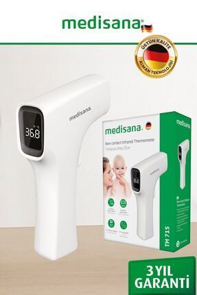 Yüksek Ateş Uyarılı Alından Temassız Kızılötesi Uzaktan Ateş Ölçer 3 Yıl Garantili Image 0