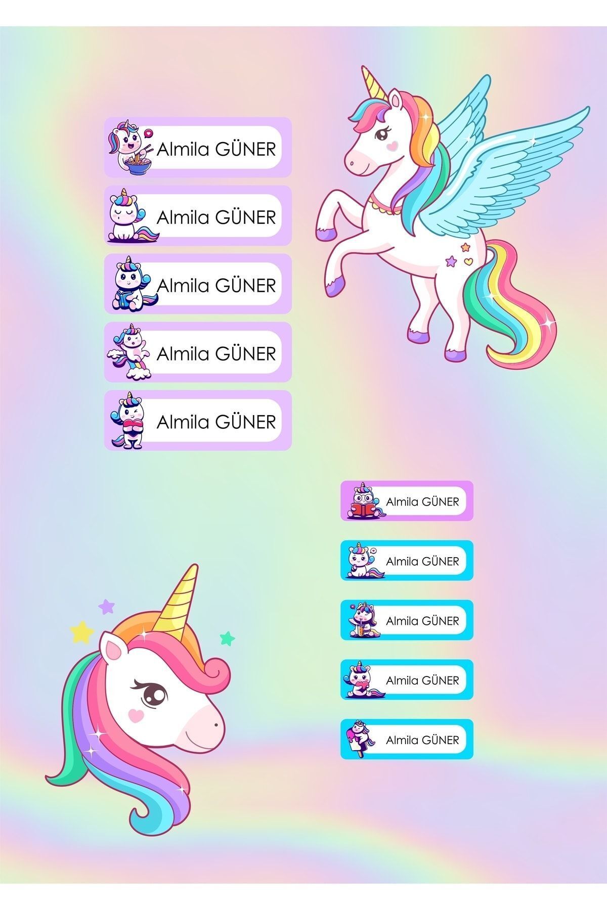 Sticksy Unicorn Temalı DefterKitap Kalem Etik...