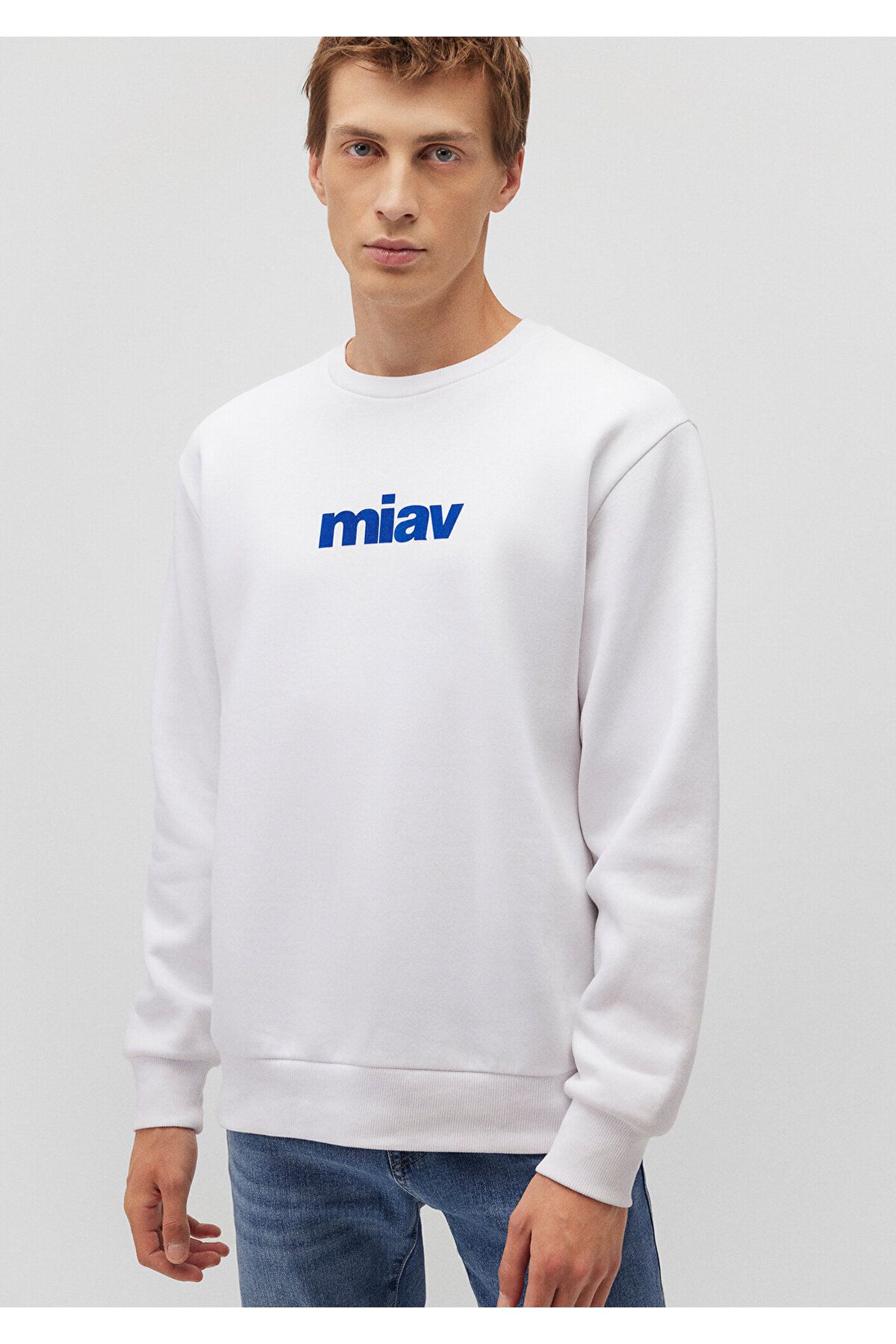 Miav Baskılı Beyaz Sweatshirt 0610925-620