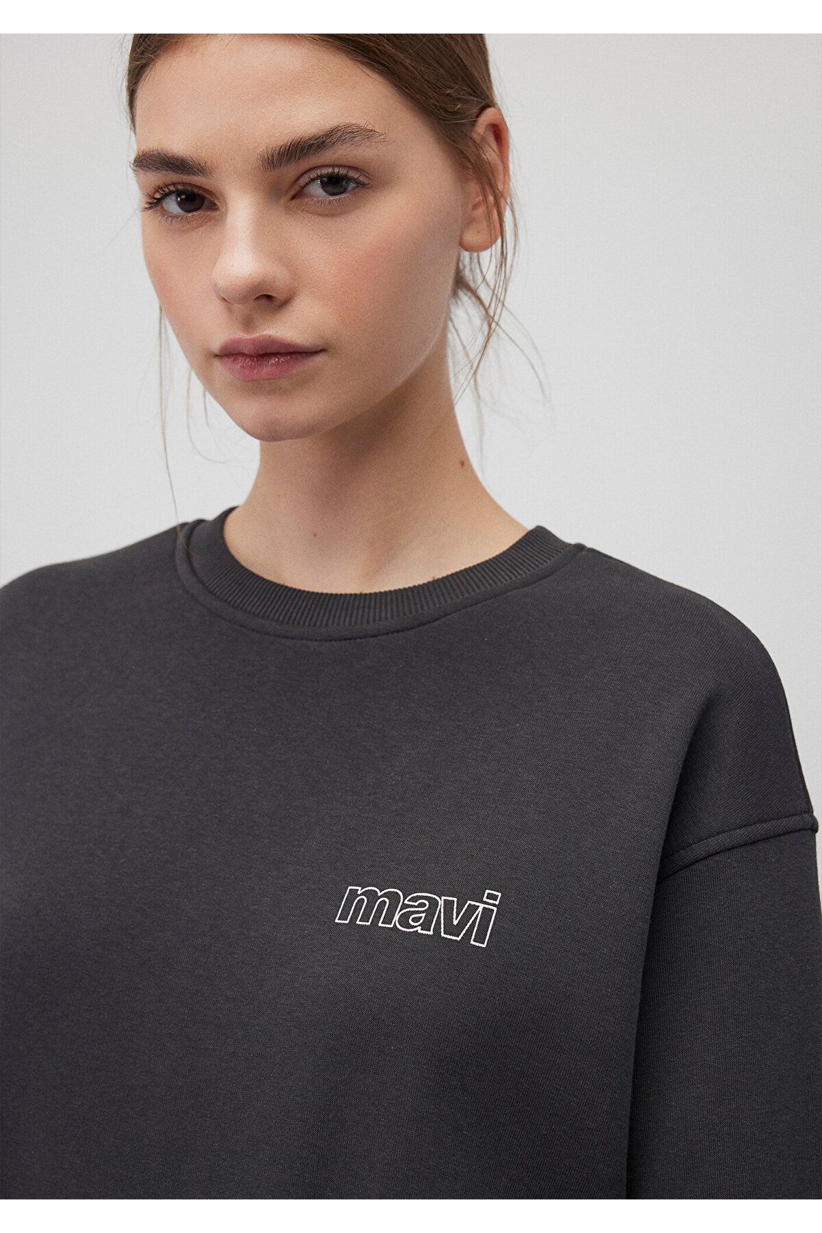 Logo Baskılı Antrasit Sweatshirt 1611656-82185