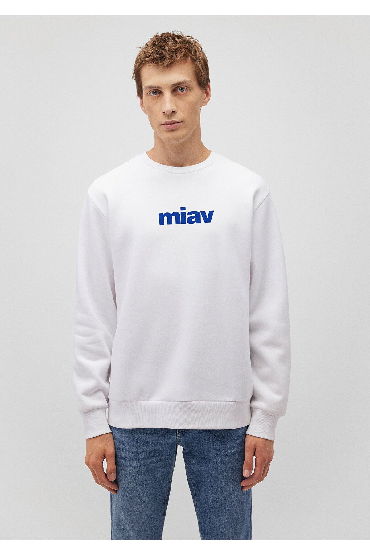 Miav Baskılı Beyaz Sweatshirt 0610925-620