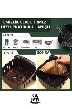 Philips Airfryer Xiaomi Uyumlu Hava Fritözü Hava Firitözü Philips Yağsız Fritöz Pişirme Kağıdı 50'li Image 5
