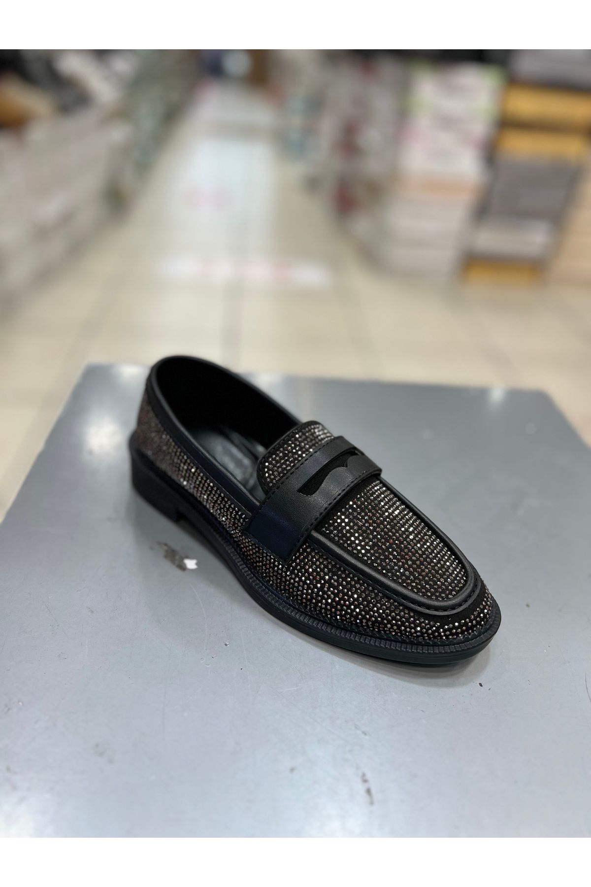 Hco Taşlı Şık Kadın Loafer Ayakkabı