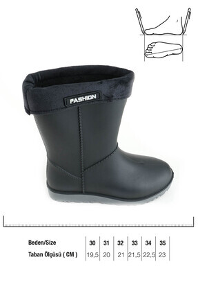 Kışlık Kız Çocuk Yağmur Çizme Image 3