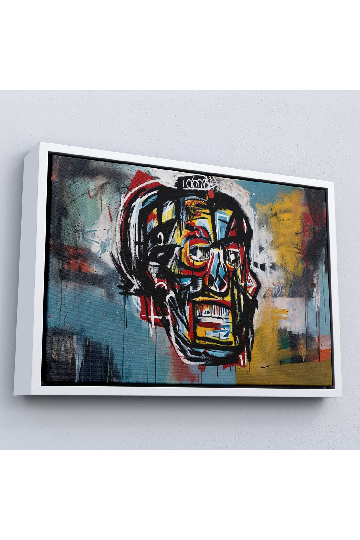 Çerçeveli Jean Michel Basquiat'İn Untitled Kafatası Tablosu-7266