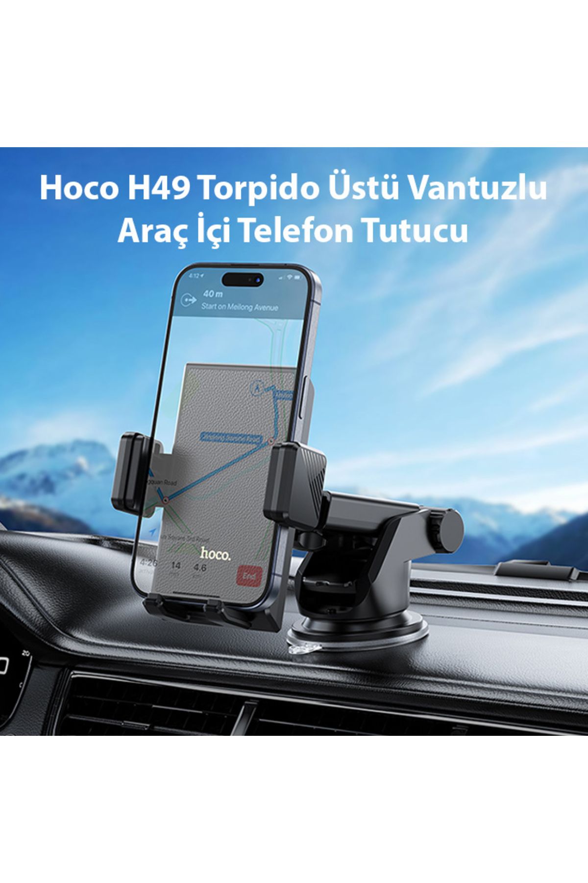 H49 Torpido Üstü Vantuzlu Araç Içi Telefon Tutucu