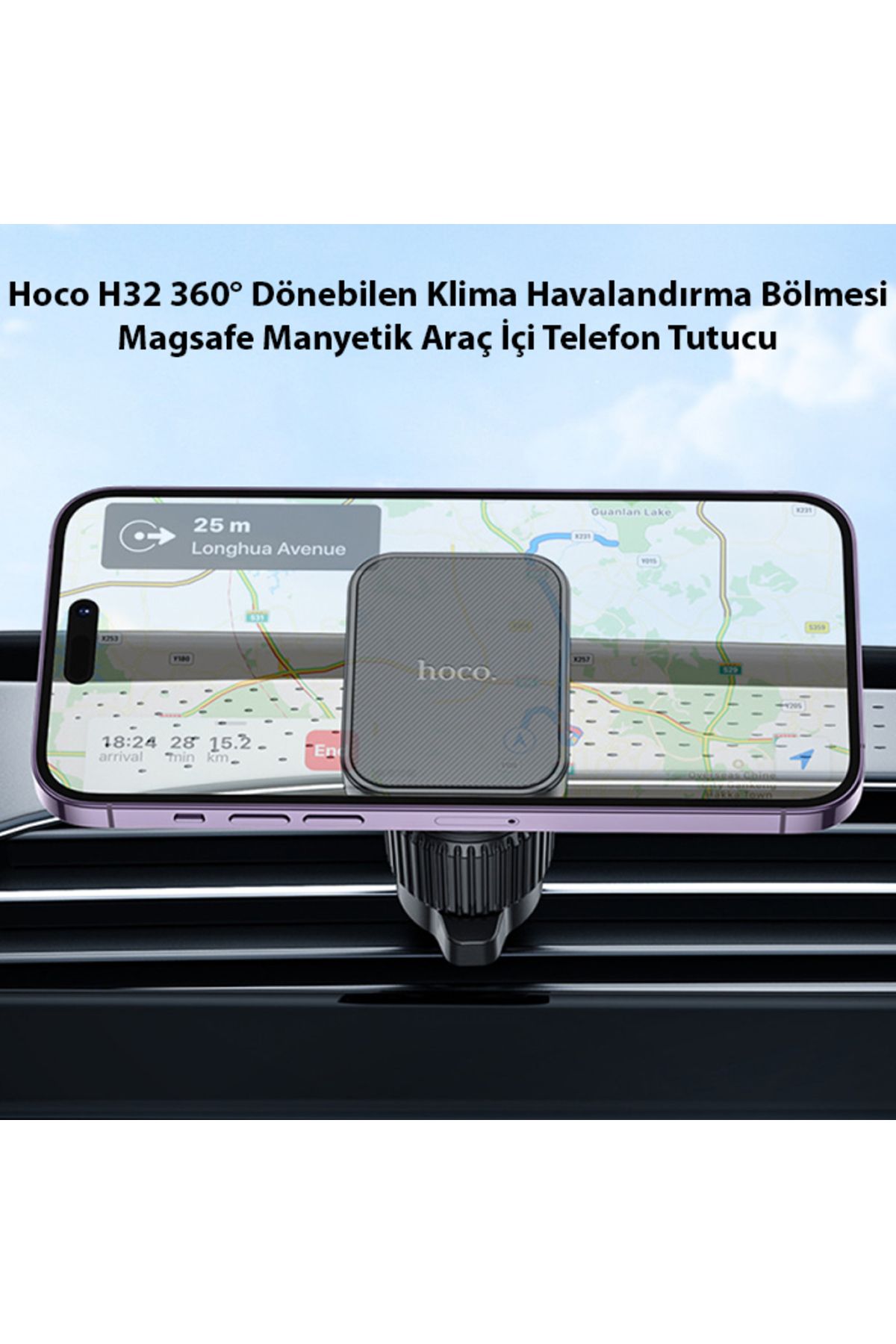 H32 360° Dönebilen Klima Havalandırma Bölmesi Magsafe Manyetik Araç Içi Telefon Tutucu