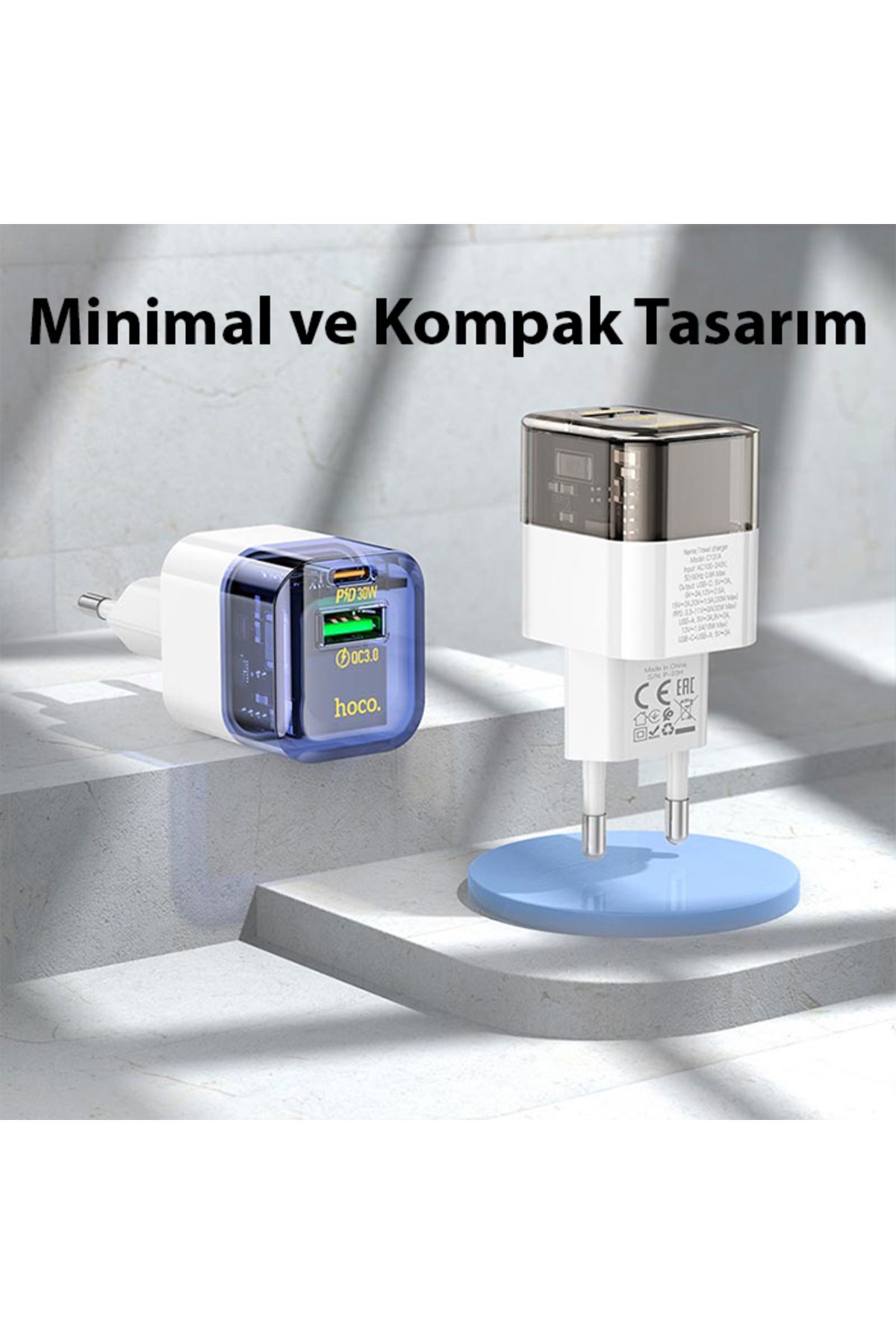 C131a Platinum Pd30w Qc3.0 Girişli Hızlı Şarj Başlığı Ve Type-c To Type-c Kablo