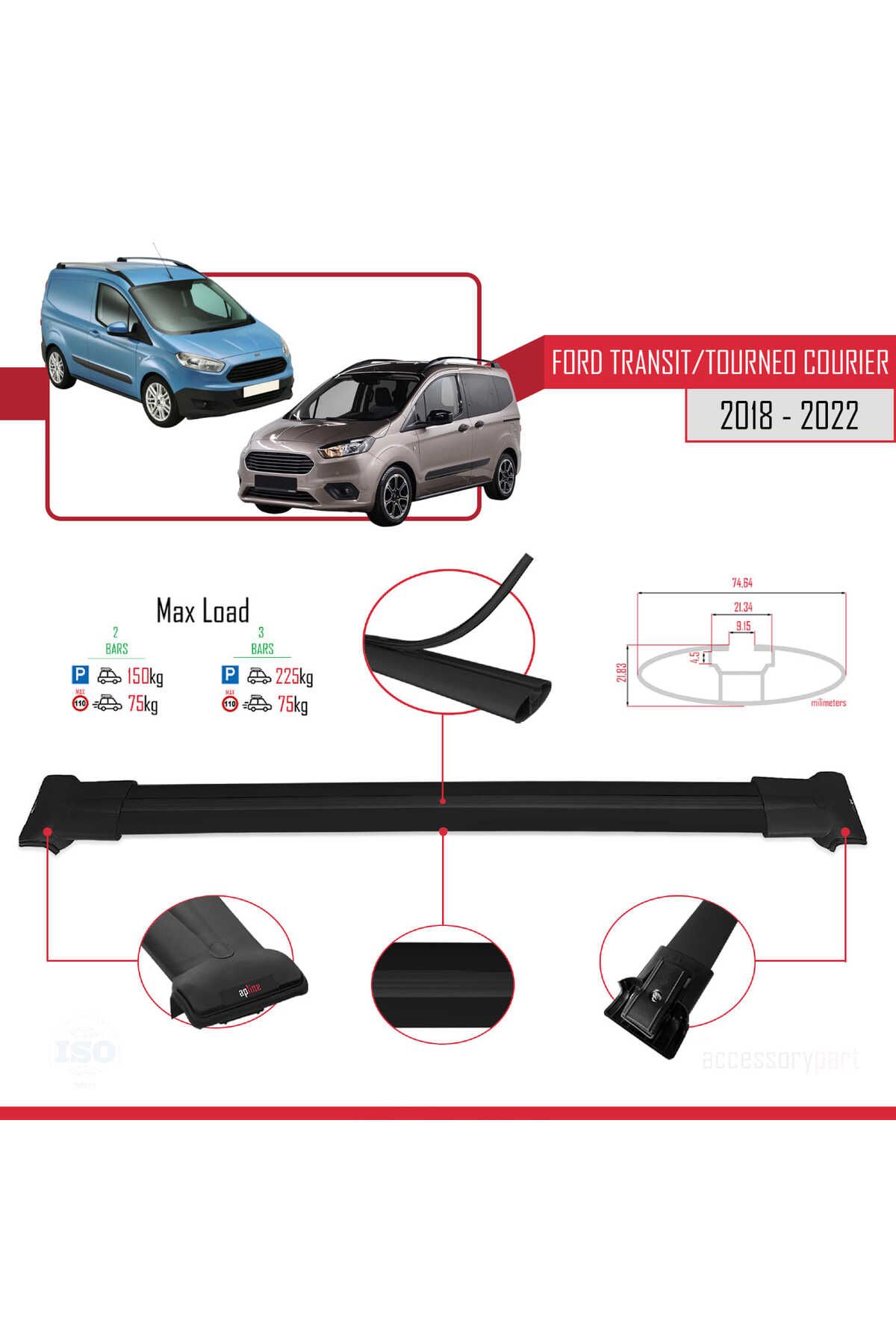 Ford Transit/tourneo Courier Post-facelift 2018-2022 Arası Ile Uyumlu Fly Model Ara Atkı Tavan Barı