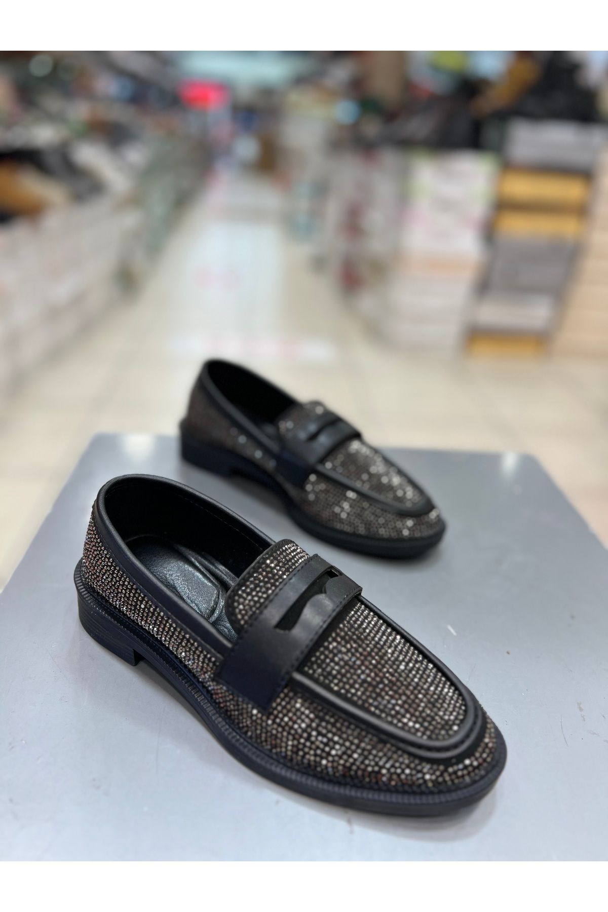 Hco Taşlı Şık Kadın Loafer Ayakkabı