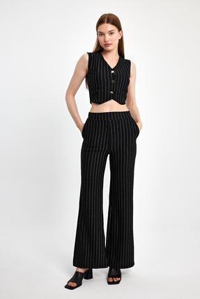 Çizgili Yelekli Pantolon Takım Image 2