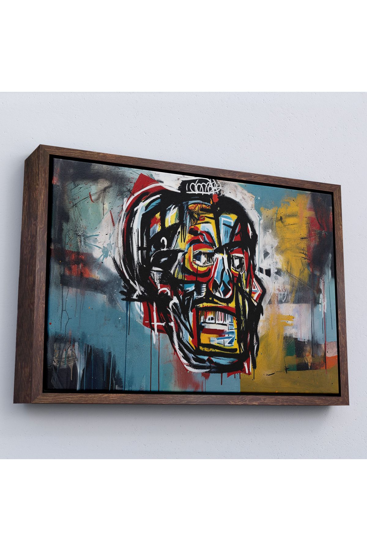 Çerçeveli Jean Michel Basquiat'İn Untitled Kafatası Tablosu-7266