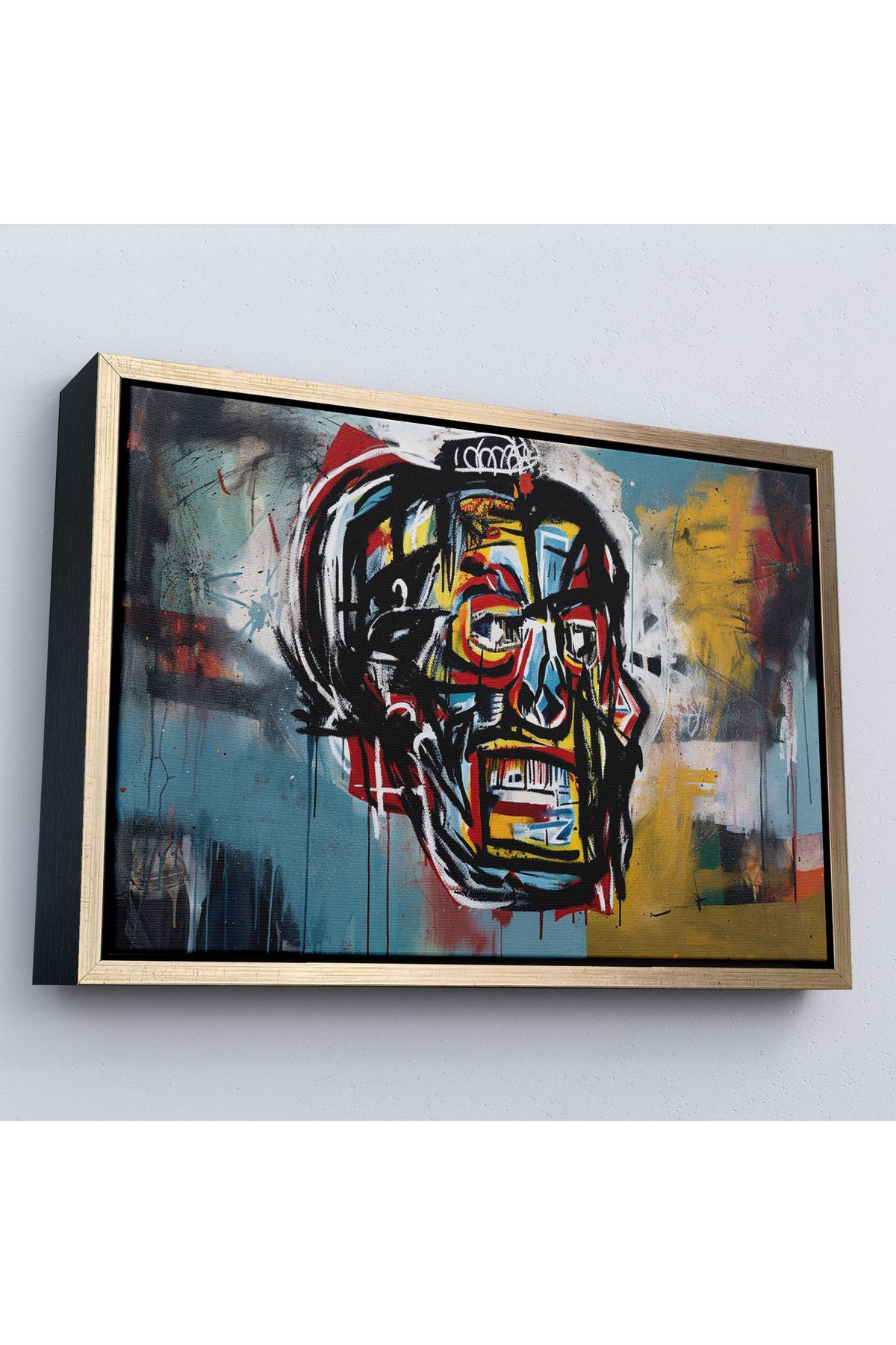 Çerçeveli Jean Michel Basquiat'İn Untitled Kafatası Tablosu-7266