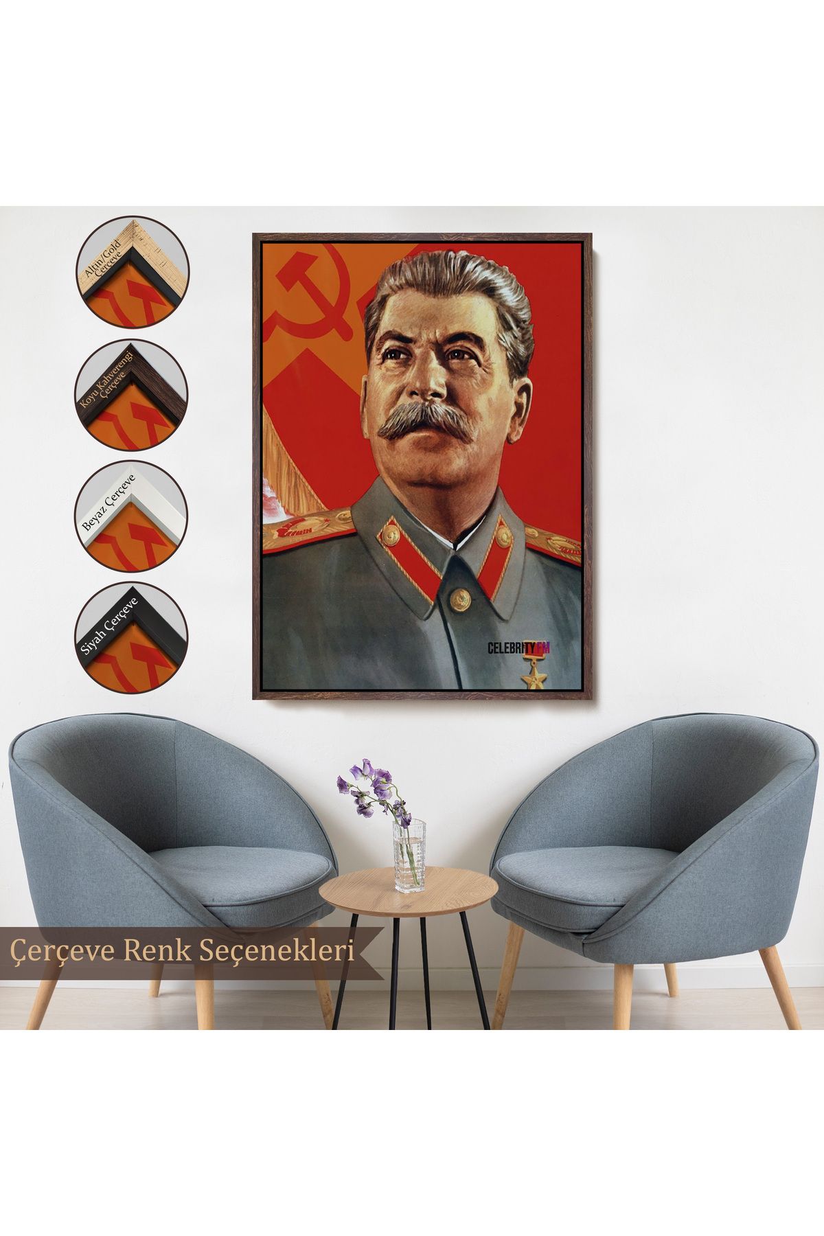 Çerçeveli Joseph Stalin Rusya Ve Sovyetler Birliği Sscb Tablo-7683