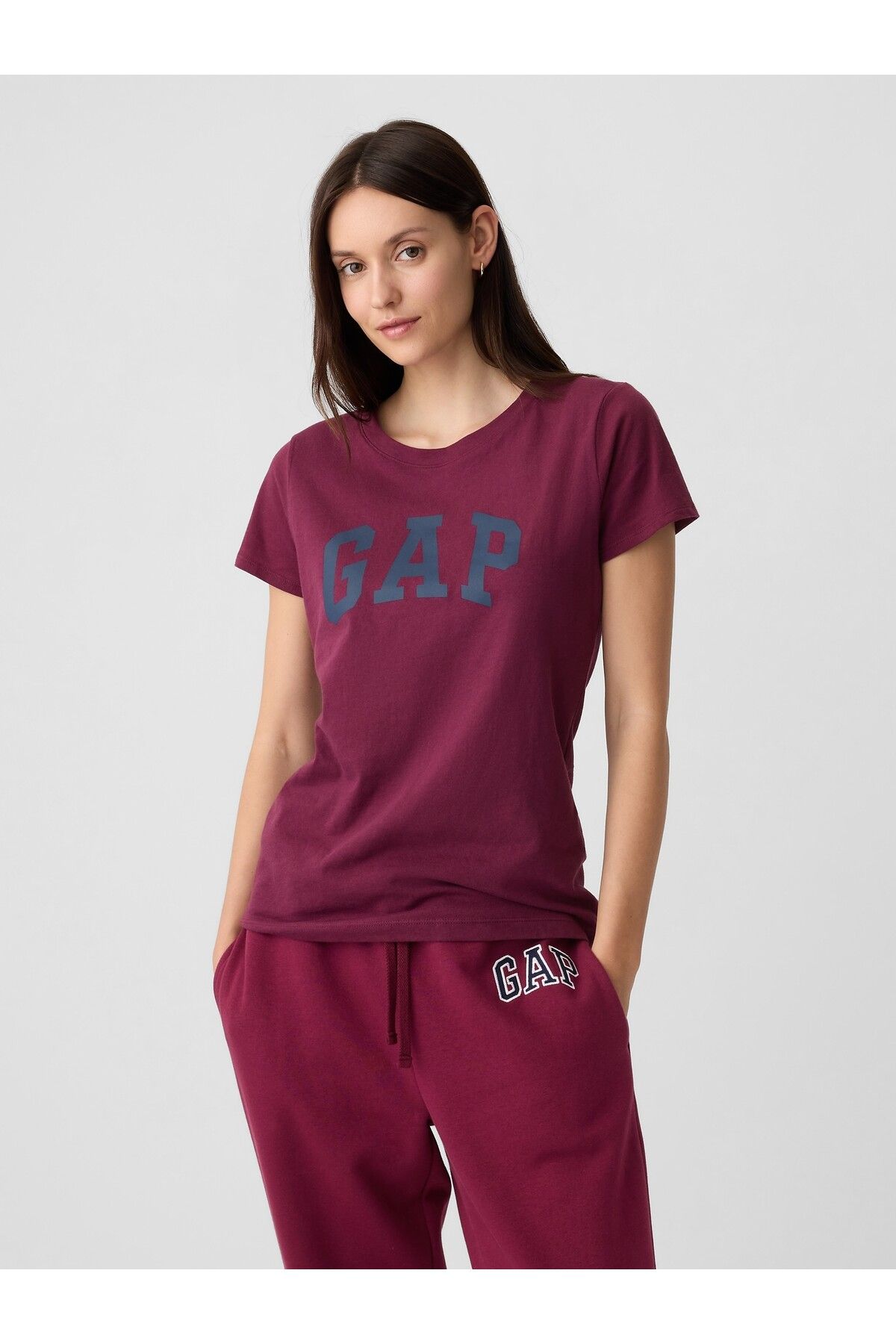 GAP Kadın Bordo Gap LogoT-shirt